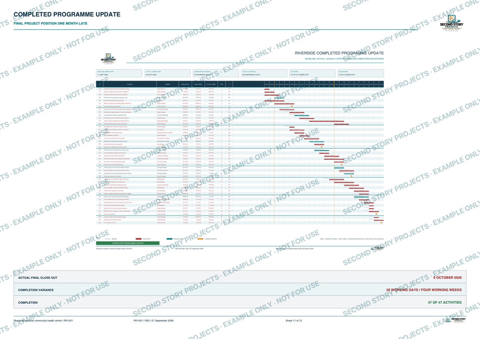 Completed programme — watermarked example