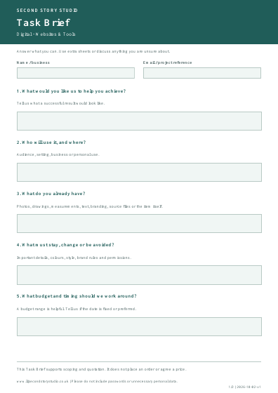 Digital - Websites & Tools · Task Brief cover